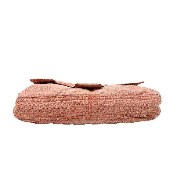 FENDI Vintage Zucchino Monogram Mamma Baguette Shoulder Bag Orange Pink [106017] - Picture 8 of 14